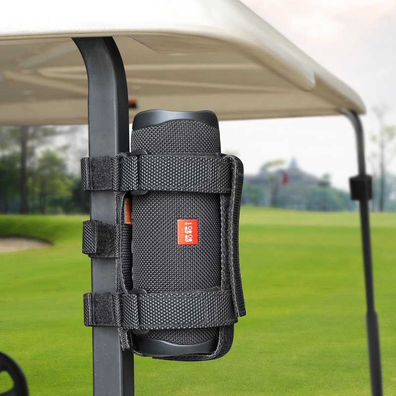 10L0L Golf Cart Speaker Mount, Adjustable Strap Bluetooth Wireless Speaker Holder for Yamaha, EZGO, Club Car Carts and Bike ATV, Anti-Slip Secure Rail Mount