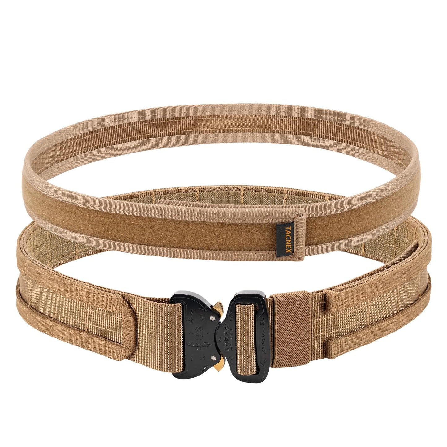 TACNEX Tactical Gun Belt Molle Battle Belt 1.75" & 1.5" Rigger Heavy Duty Belt with Genuine Cobra Buckle (CB, Medium)