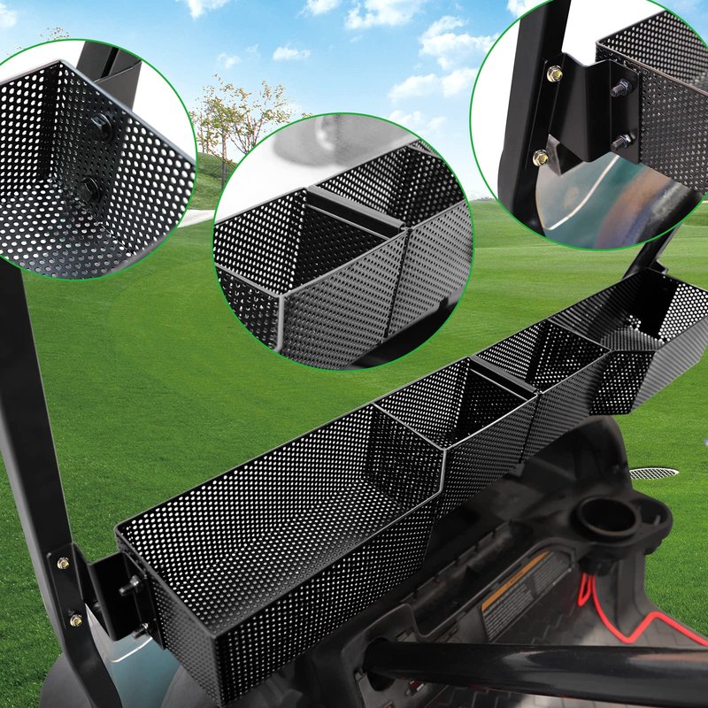Roykaw Golf Cart Front Inner Basket Dash Storage/Tray Organizer Rack for Club Car DS/Precedent/Tempo/Onward G&E Golf Cart,Upgrade Larger Compartments & More Sturdy and Durable, Easy Installation