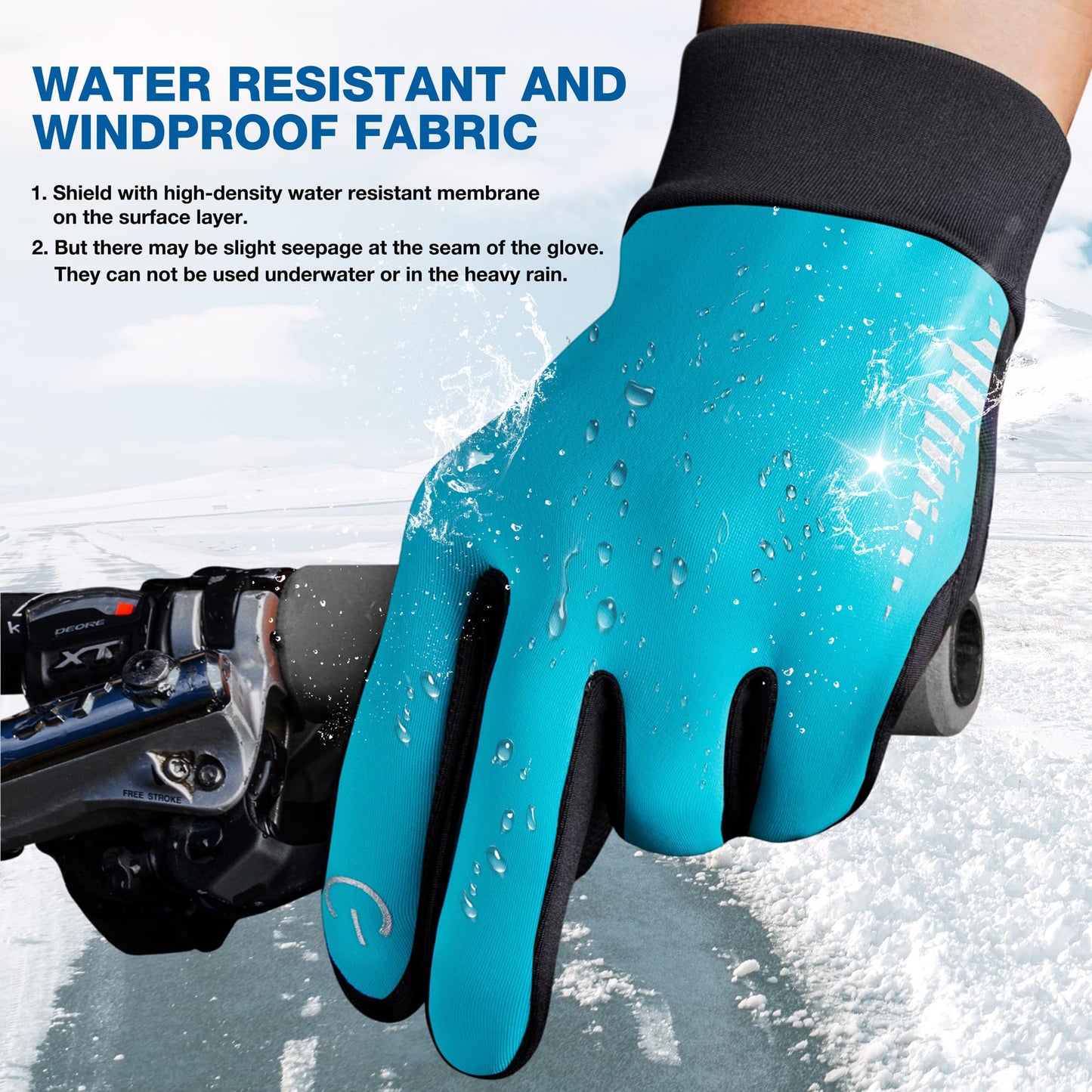 SIMARI Winter Gloves for Women Men - Cold Weather Thermal Touch Screen Ski Snow Glove Liners, Non-Slip Palm & Warm Fleece Lined, for Running Cycling Driving Hiking Walking Sports Outdoor Texting Work