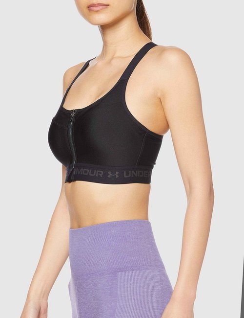 Under Armour Women's Armour High Crossback Zip Bra , Black (001)/Jet Gray , 38B