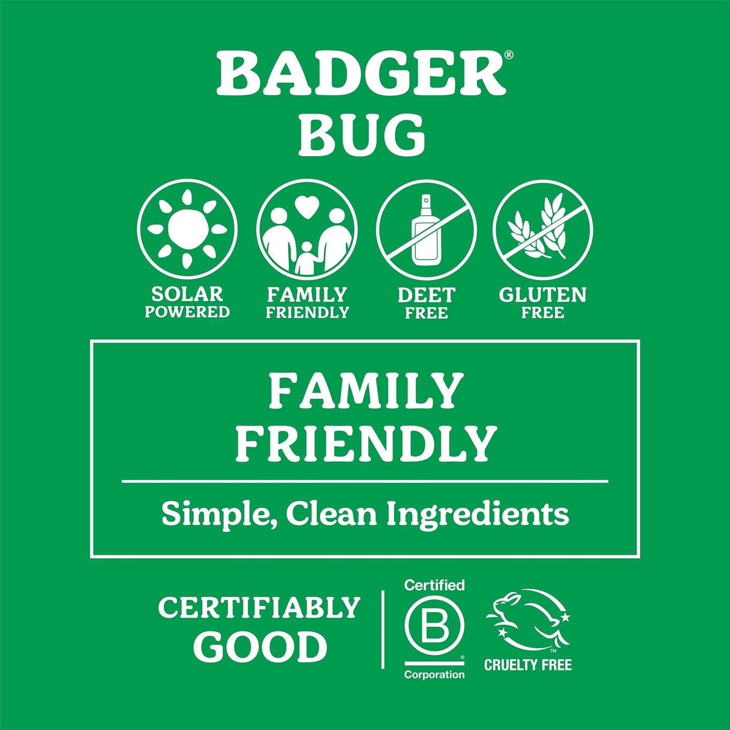 Badger Bug Repellent Stick, Non-DEET Mosquito Repellent with Citronella & Lemongrass, Easy to Use Travel Size, Natural Insect Repellent for Kids and Adults, 0.6 oz (2 Pack)