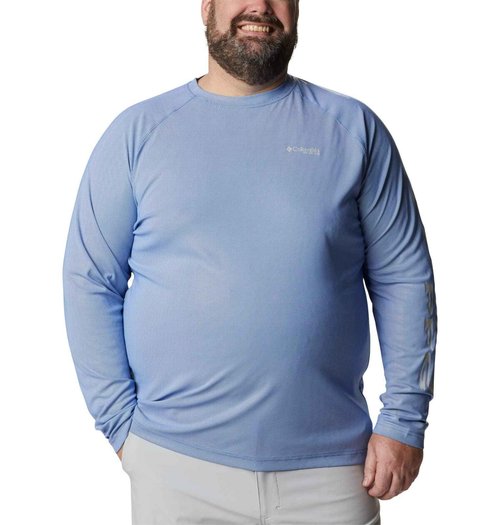 Columbia Men's Terminal Deflector Long Sleeve, Vivid Blue/Cool Grey, X-Large