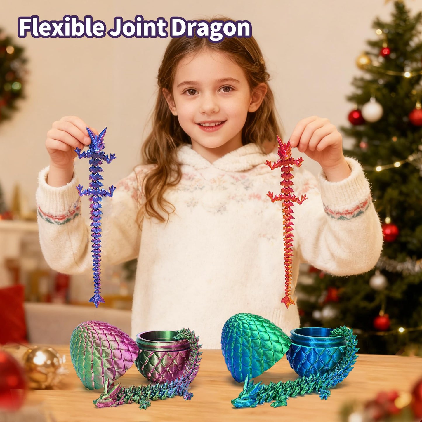 Zobetro Easter Basket Stuffers, 3D Printed Dragon Surprise Egg, Executive Dragon Fidget Desk Toys Decorative Easter Egg Fillers Easter Gifts for Boys Kids Home Decor ((Yellow&Green))