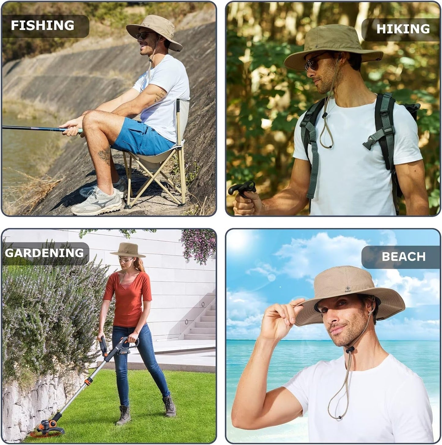 Fishing Hat for Men - Wide Brim Bucket Hat with SPF UV Protection | XL XXL for Big Heads, Ideal for Hiking & Beach Safari