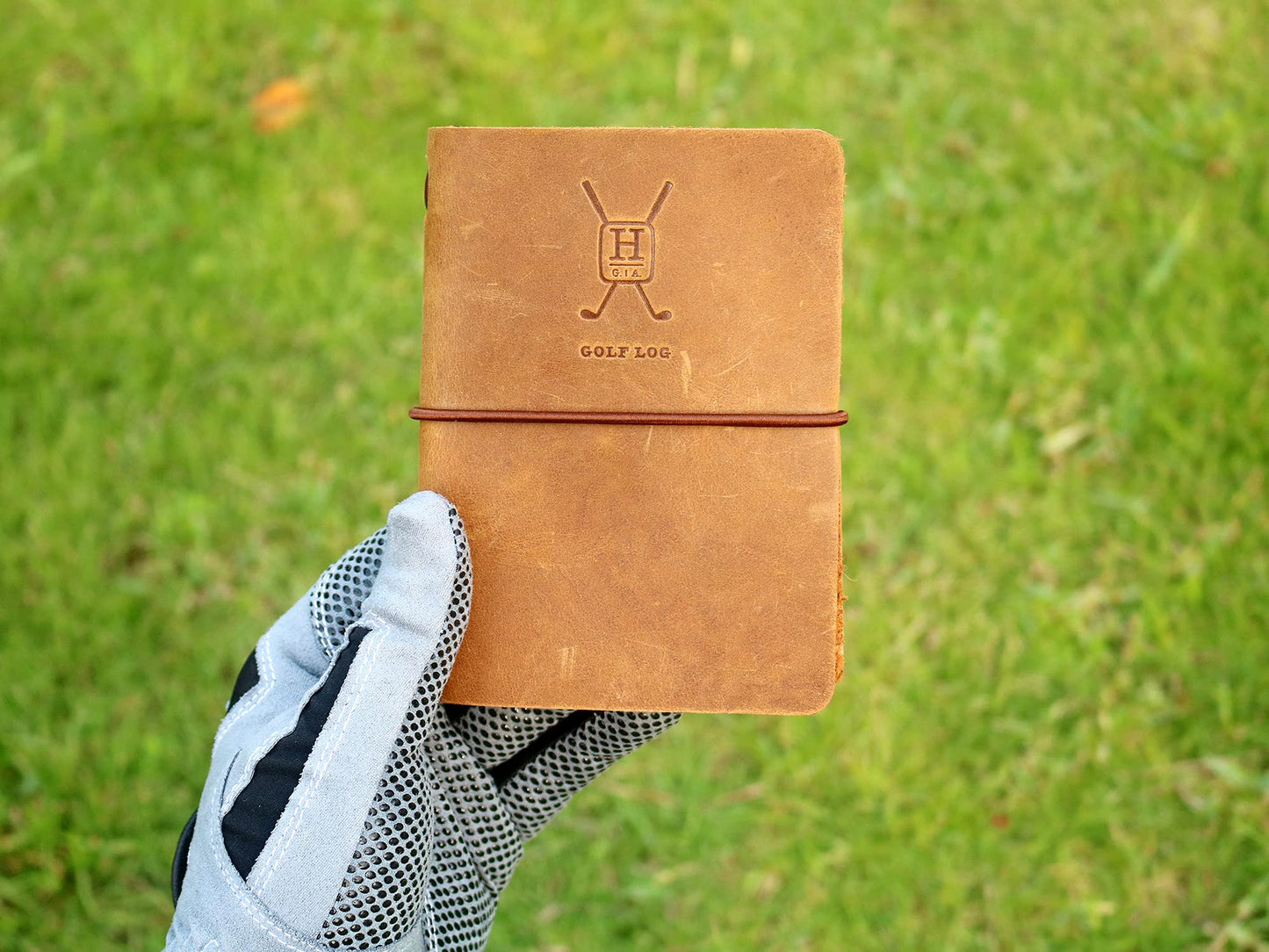 Handy Picks Leather Golf Log Book, Handmade n Refillable, Golf Log n Yardage Book Included, Buckskin