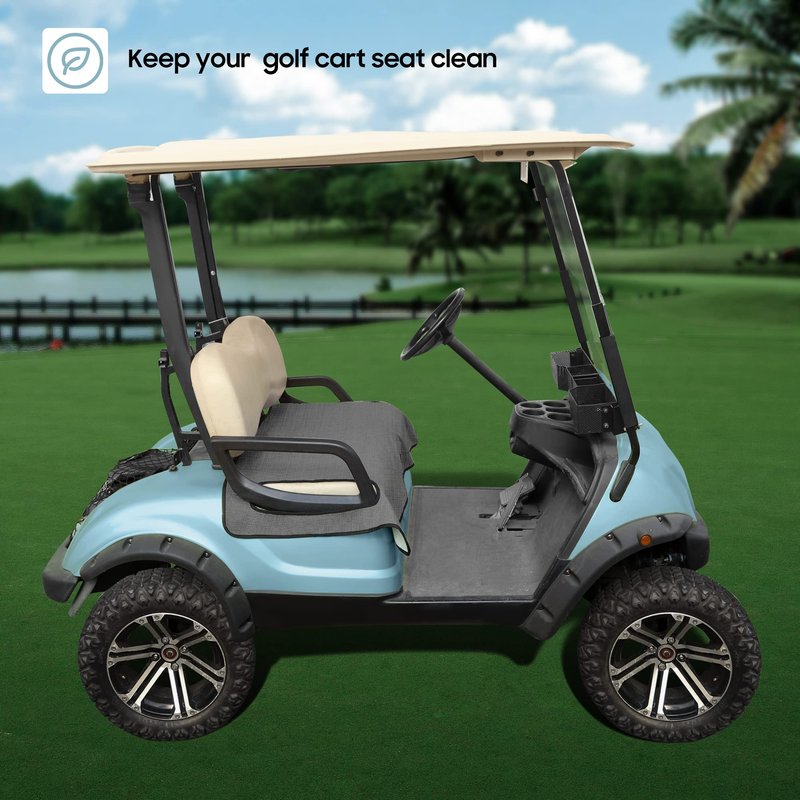 10L0L Golf Cart Seat Covers, Universal Golf Cart Seat Towel Blanket for Yamaha G2, G8, G9, G16, G19, G22 G29 2 Person Seats with Armrests Nonskid Bottom Suitable for All Weather Conditions(Dark Grey)