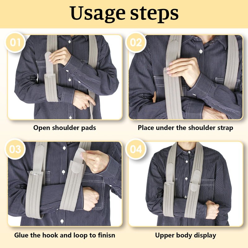 SHFGYG 2-Pack Arm Sling,Adjustable Arm Support Strap,Shoulder Immobilizer for Women Men,Black & Gray Forearm Strap for Elbow Wrist Injury, Torn Rotator Cuff, Clavicle Injury Broken