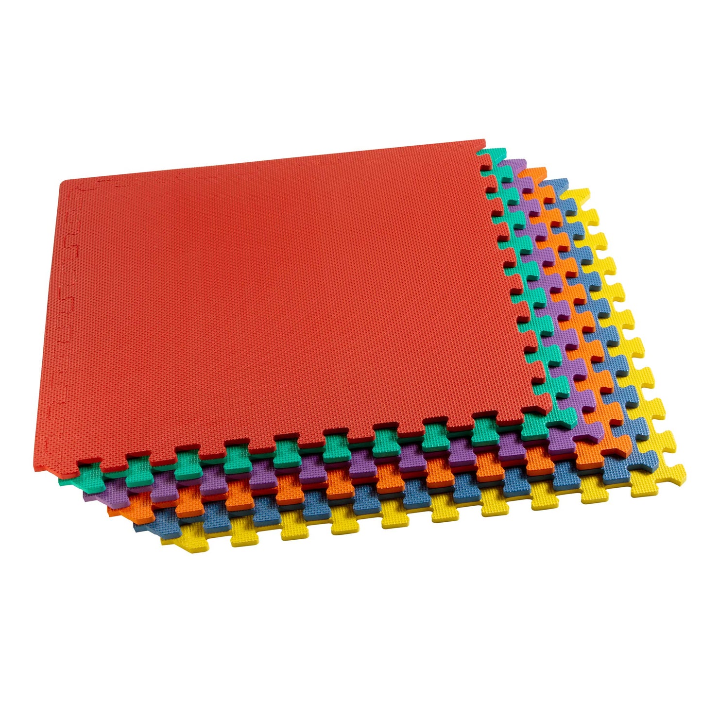 We Sell Mats 3/8 Inch Thick Multipurpose Exercise Floor Mat with EVA Foam, Interlocking Tiles, Anti-Fatigue for Home, or Gym, 24 in x 24 in