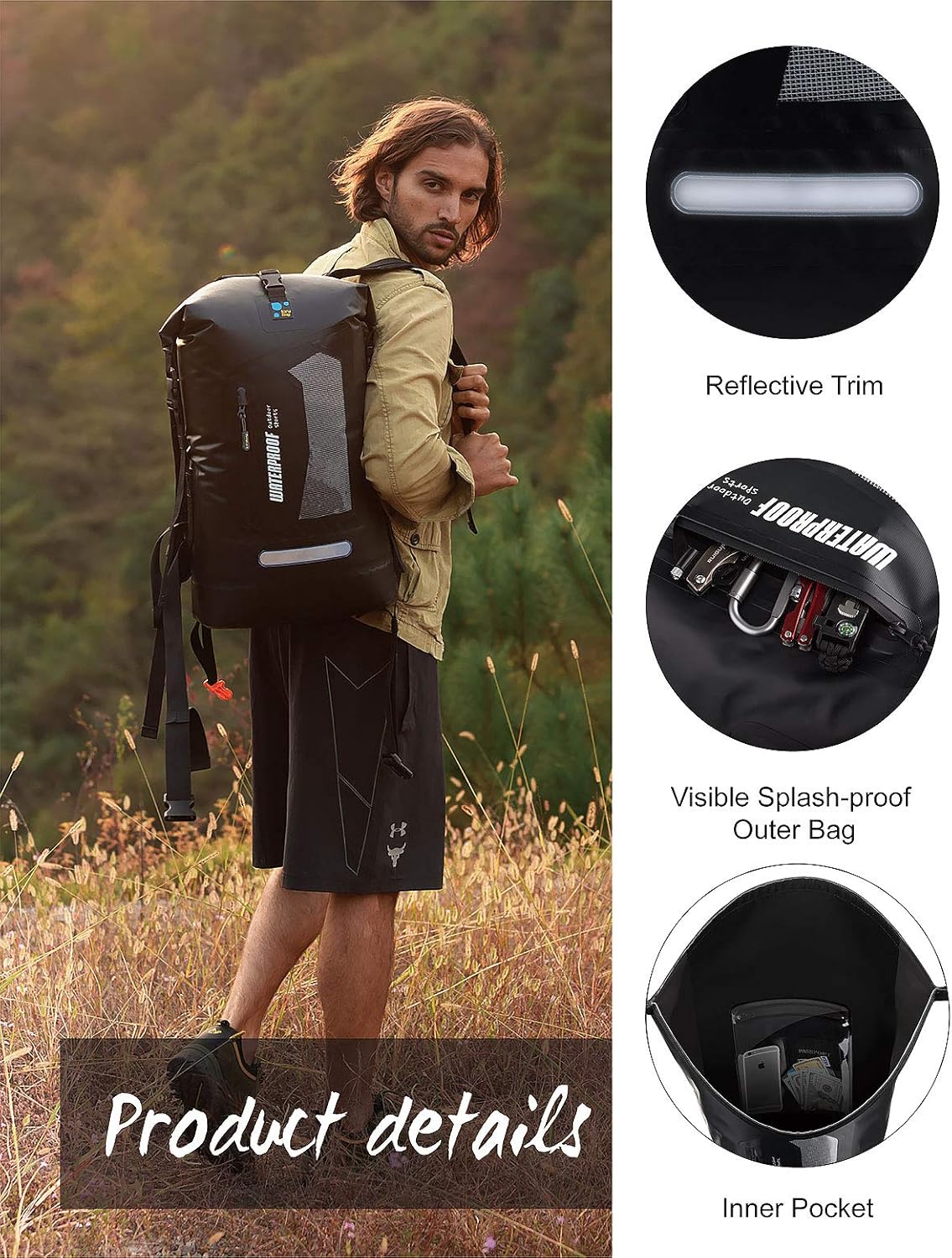 Waterproof Backpack for Men - 20L/30L/40L Floating Dry Bag for Kayaking & Hiking