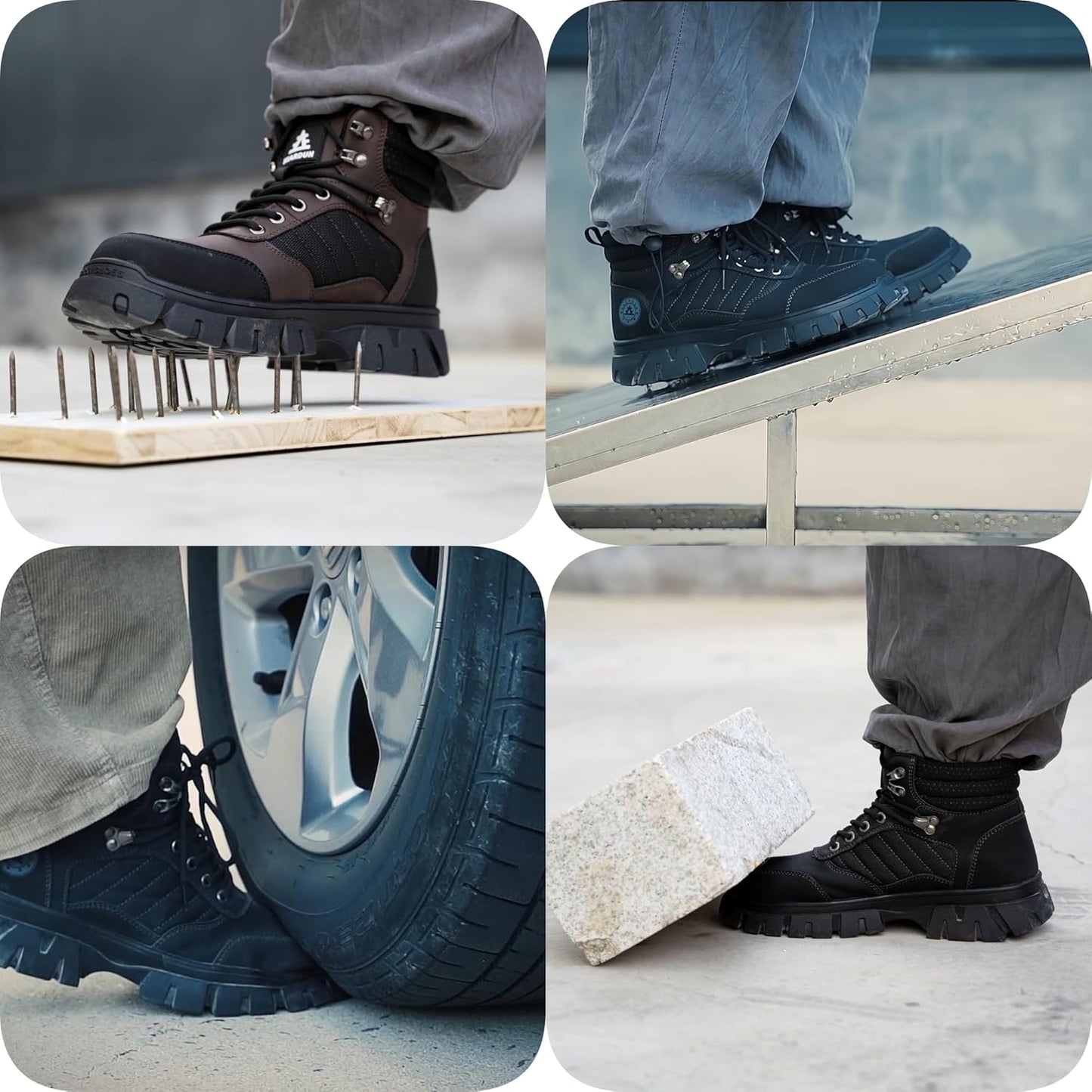 Steel Toe Boots for Men - Waterproof Non-Slip Work Shoes | Breathable Comfort & Lightweight Design