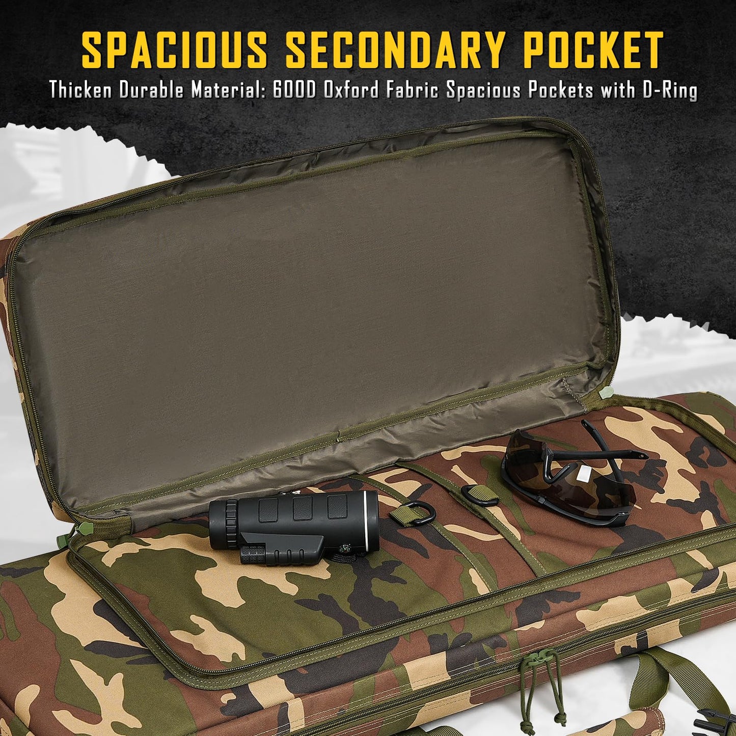 DULCE DOM 32 inch Double Rifle Case Soft Bag Gun Case, Perfect for Rifle Pistol Storage and Transportation, All Around Shooting Range Tactical Rifle Backpack, Indoor Outdoor