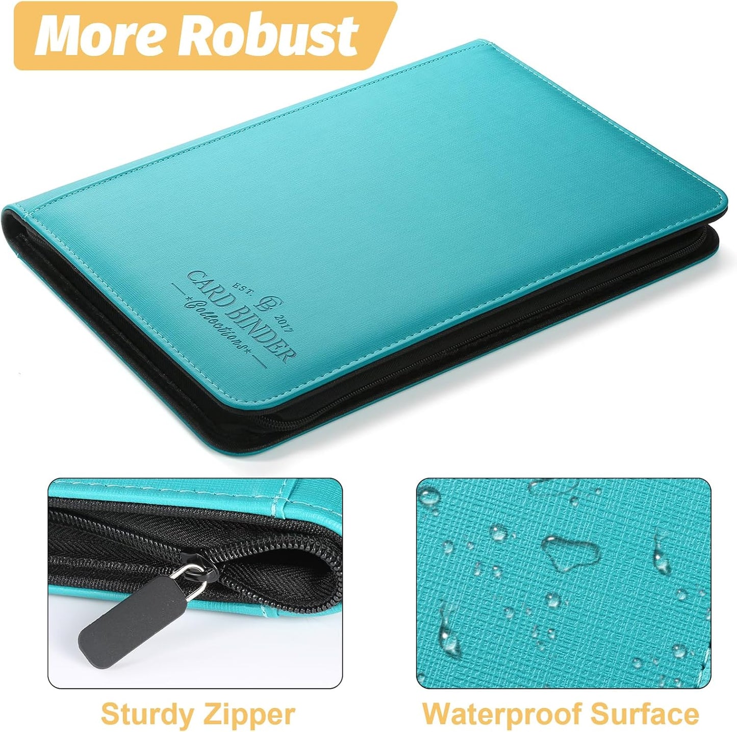 9 Pocket Card Binder - Premium Zip Trading Card Album for MTG, TCG & Sports Cards | 540 Double-Sided PU Pockets