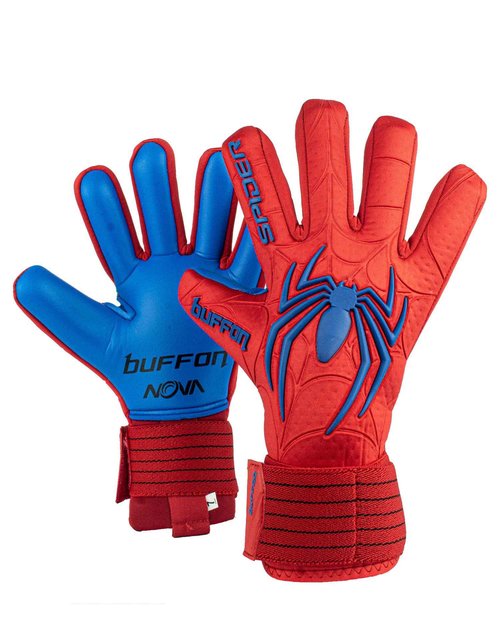 Buffon Spider Pro Goalkeeper Gloves - Golero Sport (Red/Red/Blue, 8)