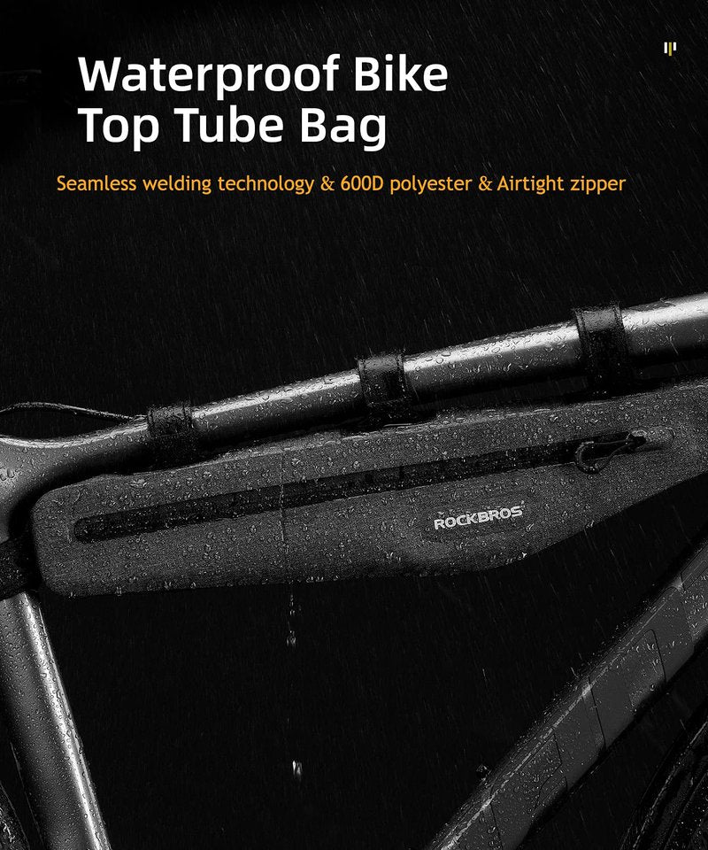 ROCKBROS Bike Frame Bag Bike Triangle Bag Waterproof Bike Top Tube Bag Cycling Pouch 1.5 L Classified Capacity