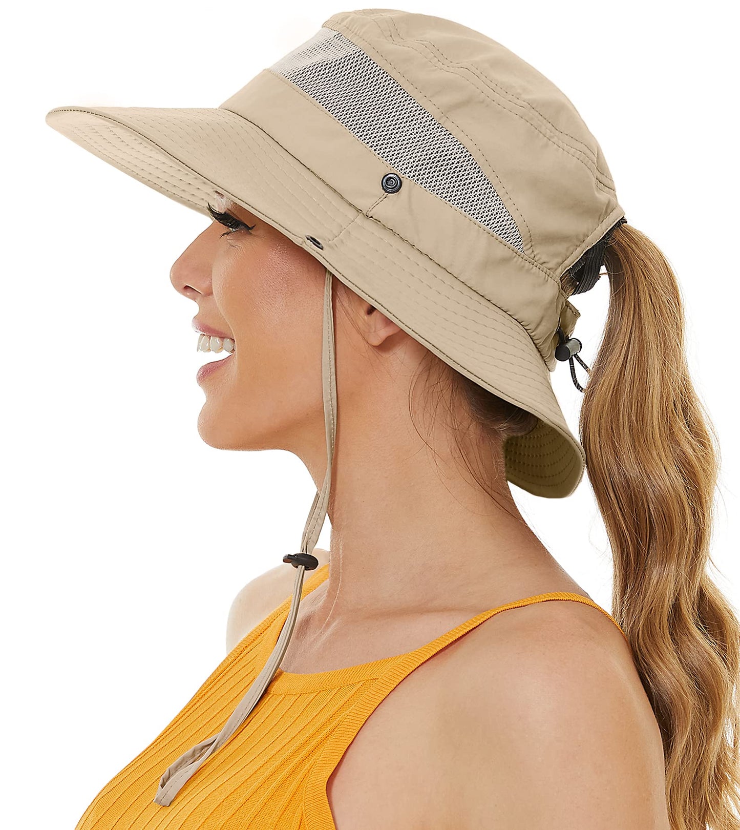 EW East Water Sun Beach Hat for Women, UPF50+ Waterproof with Ponytail Hole