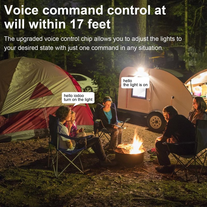 10000mAh 4000LM Rechargeable Camping Light , 7200K Hanging Camping Lantern Waterproof Tent Lights with Portable Bag and Voice Control(Offline),Best Gift for Parents Dad Mom Friends Christmas (30W)
