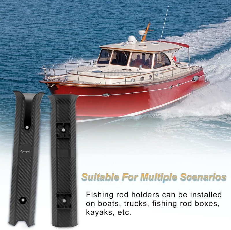 Fishing Rod Holders - 4 Pack Side-Mount Fishing Pole Racks with Screws for Boat Use