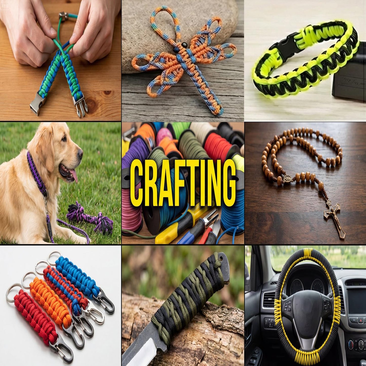 LUYADIN Paracord 240lb - Diameter 2mm Micro Utility Cord -3 Strand Parachute Spool Cord - 100ft 200ft,Paracord for Camping,Hiking,Fishing,Outdoor and DIY