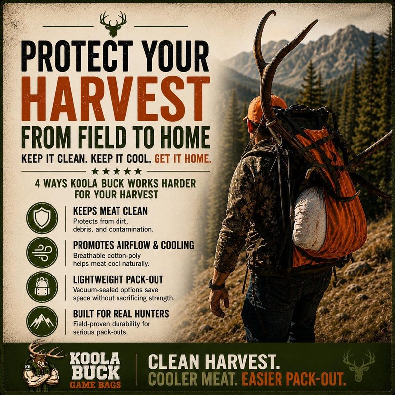 Koola Buck Heavy Duty Game Bags - Premium Reusable Breathable Meat Bags for Hunting | Deer & Elk Quarter + Full Body Bag Options