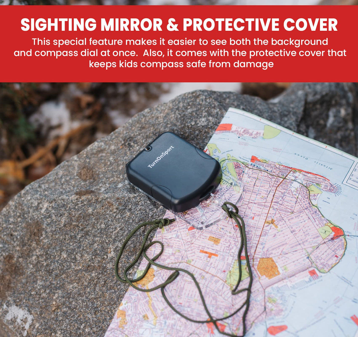 Sighting Compass Mirror Adjustable Declination - Boy Scout Compass Survival Camping | Base Plate Compass Kids Navigation | Orienteering Compass Hiking Map Read Military Compass Backpacking Clinometers