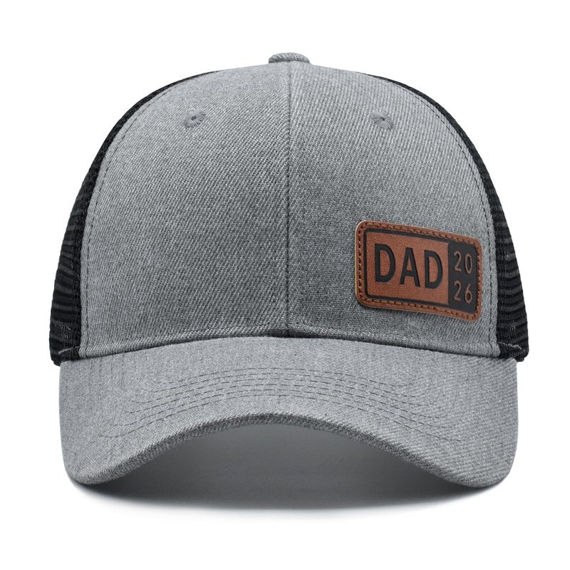 Kaumwipy Dad Est 2026 Hat for Men, 1st Time Dad to be Gifts, Gifts for New Daddy from Wife, Adjustable Papa Trucker Baseball Cap Grey