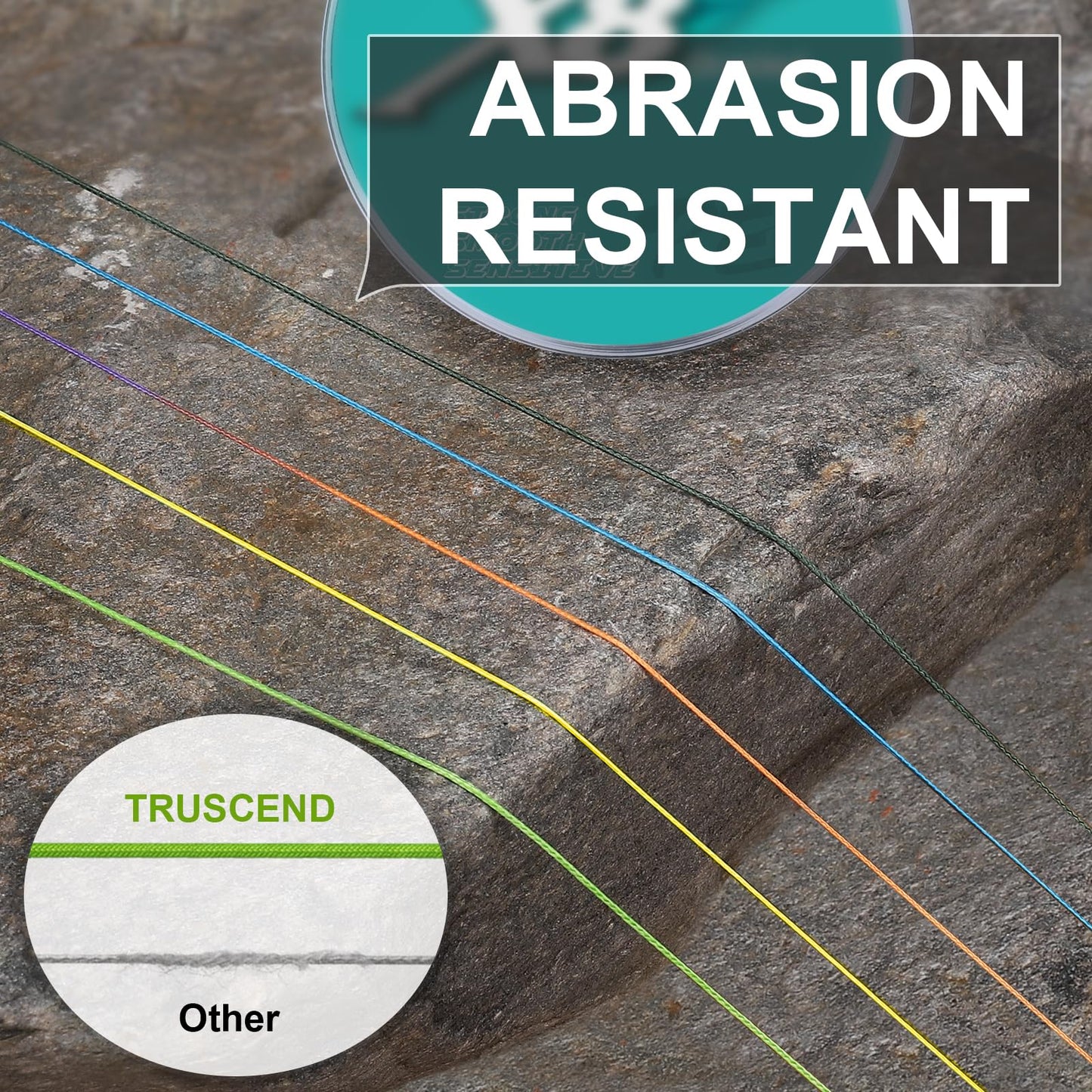 TRUSCEND X8 Braided Fishing Line, Upgraded Spin Braid Fishing Line, Smooth and Ultra Thin Braided Line, Fishing Wire Super Strength and Abrasion Resistant, No Stretch and Low Memory 10lb-300yds
