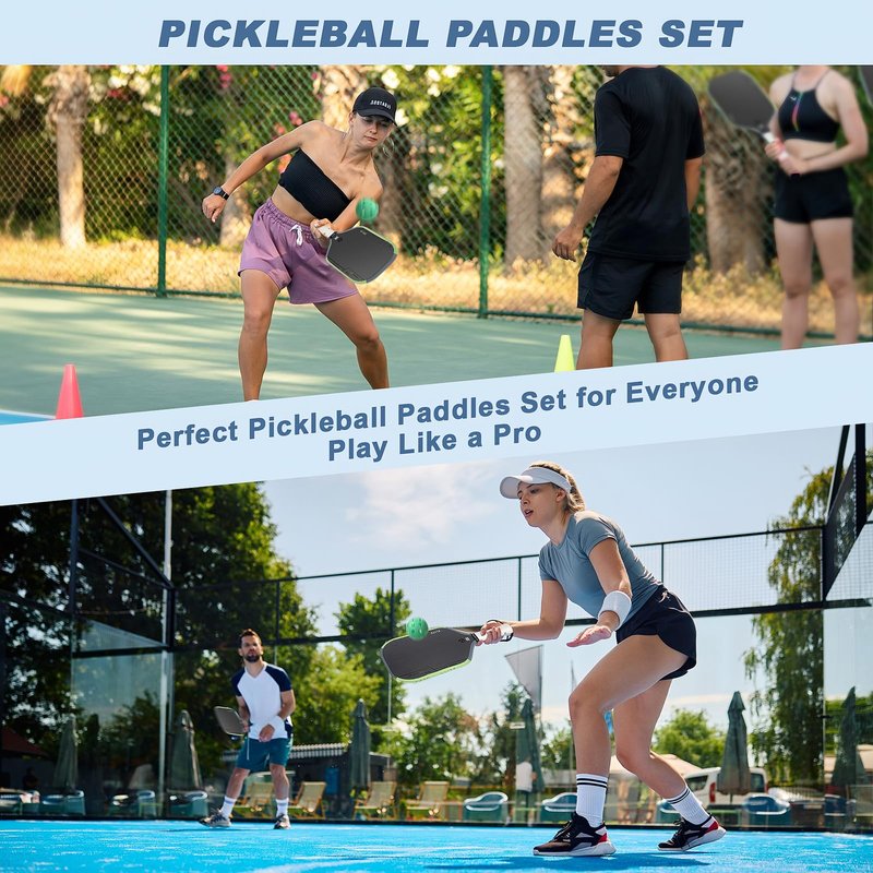 Elite MAX S4 Pickleball Paddle-16MM Carbon Fiber Pickleball Paddle Carbon Fiber Surface Hybrid Paddle Increased Power It Adopts The Fourth-Generation Core Technology of Hot-Pressing Molding Blue