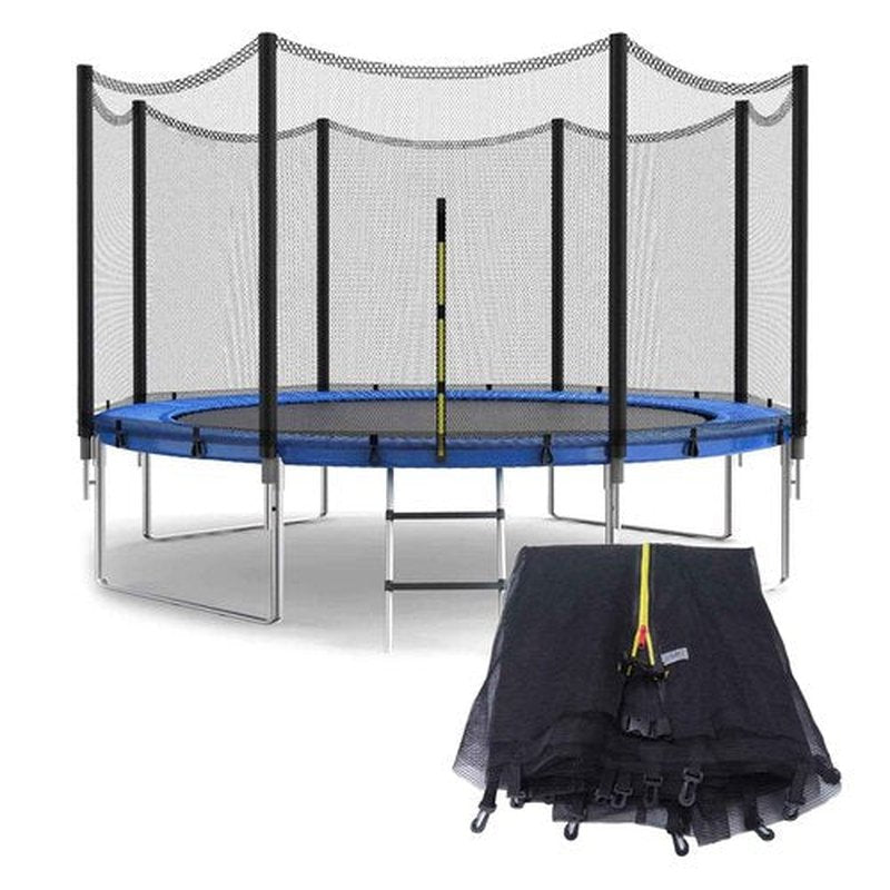SUOGROLI Trampoline Safety Net, 4/4.6/5/6/8/10/12/13/14/16FT Garden Trampoline Replacement Net, Kids Protective Fence,488cm-12Poles-16ft,Black