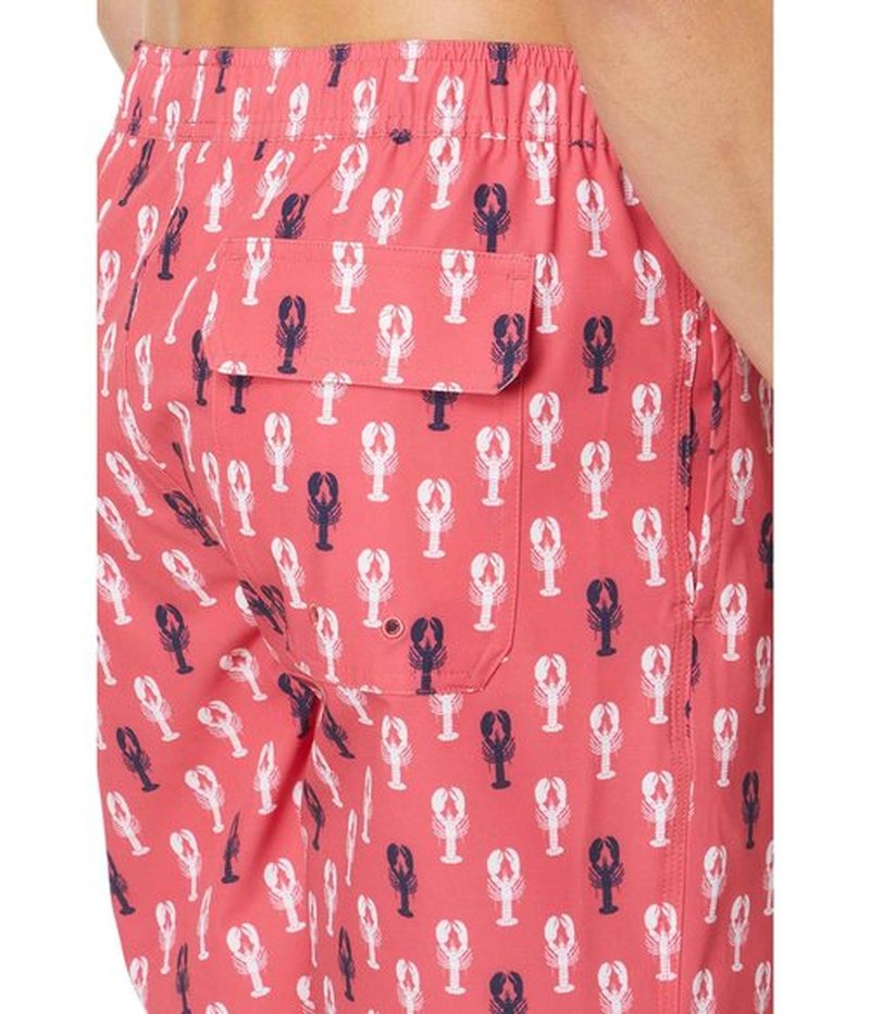 Vineyard Vines Men's Standard 7" Printed Chappy Trunks, Lobster Stack/Jetty Red Medium