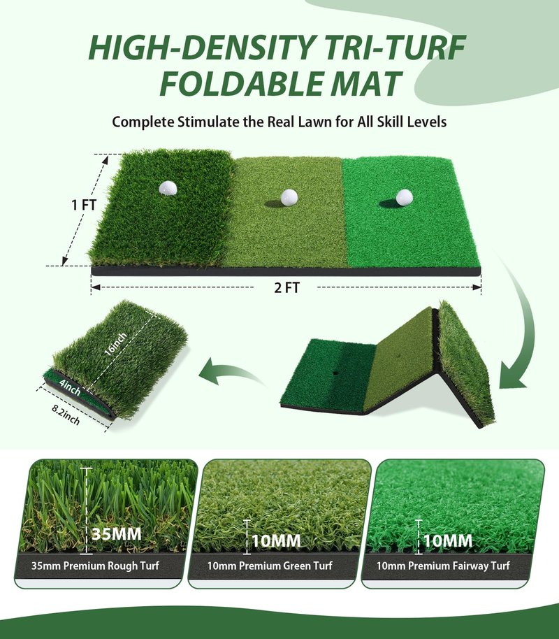 Golf Net, 10x7ft Golf Hitting Aid with Mat, Designed for Outdoor & Indoor Use, Practice Nets for Backyard Driving Real Balls, Ideal Gifts for Men Dad Husband & Golfers (10x7ft)