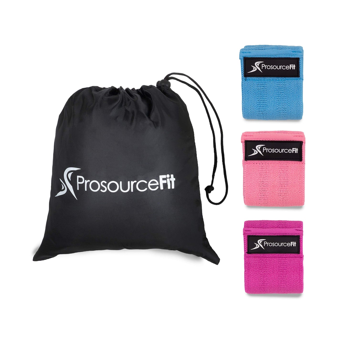 ProsourceFit Fabric Loop Resistance Bands Set with Anti-Slip Grip, Mini Workout Bands for Fitness Training to Tone Legs, Glutes and Booty