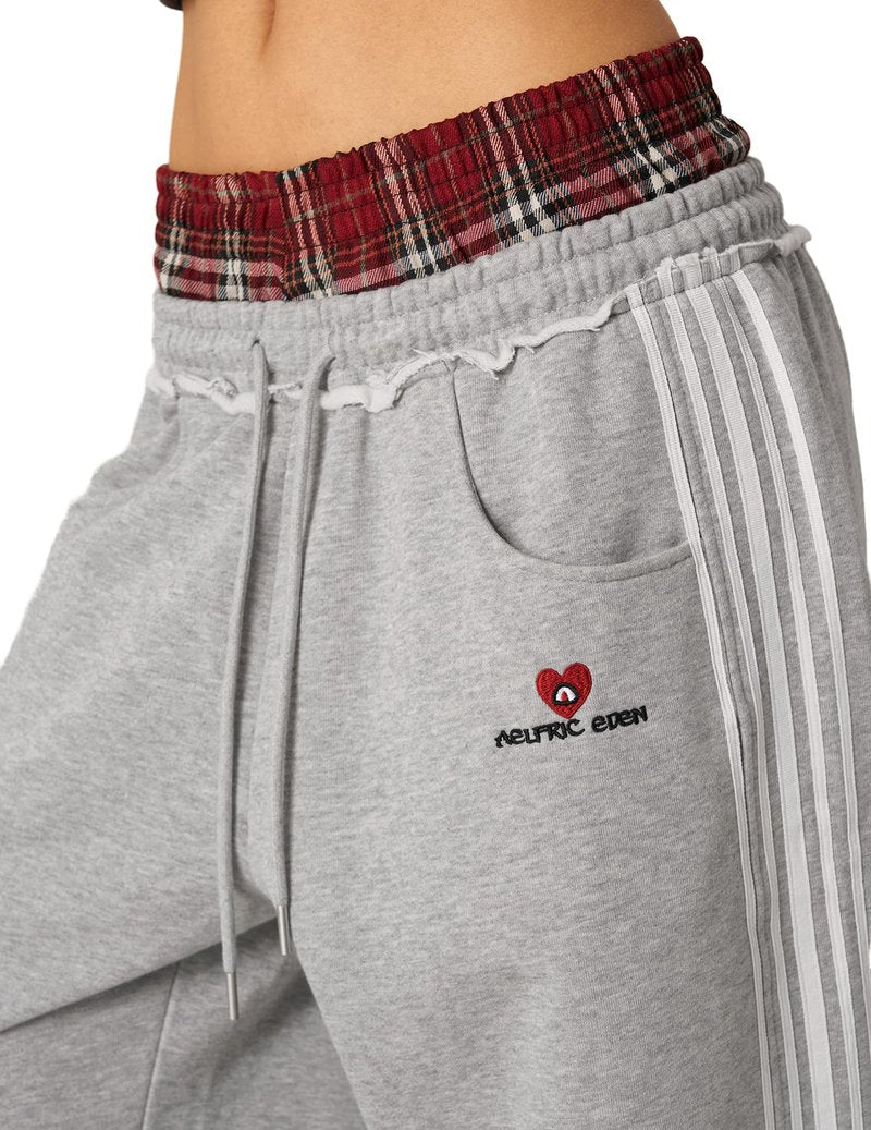 Aelfric Eden Baggy Wide Leg Sweatpants for Women Men Double Elastic Waisted Streetwear Y2K Casual Lounge Pants Trouser with Pockets Grey X-Small