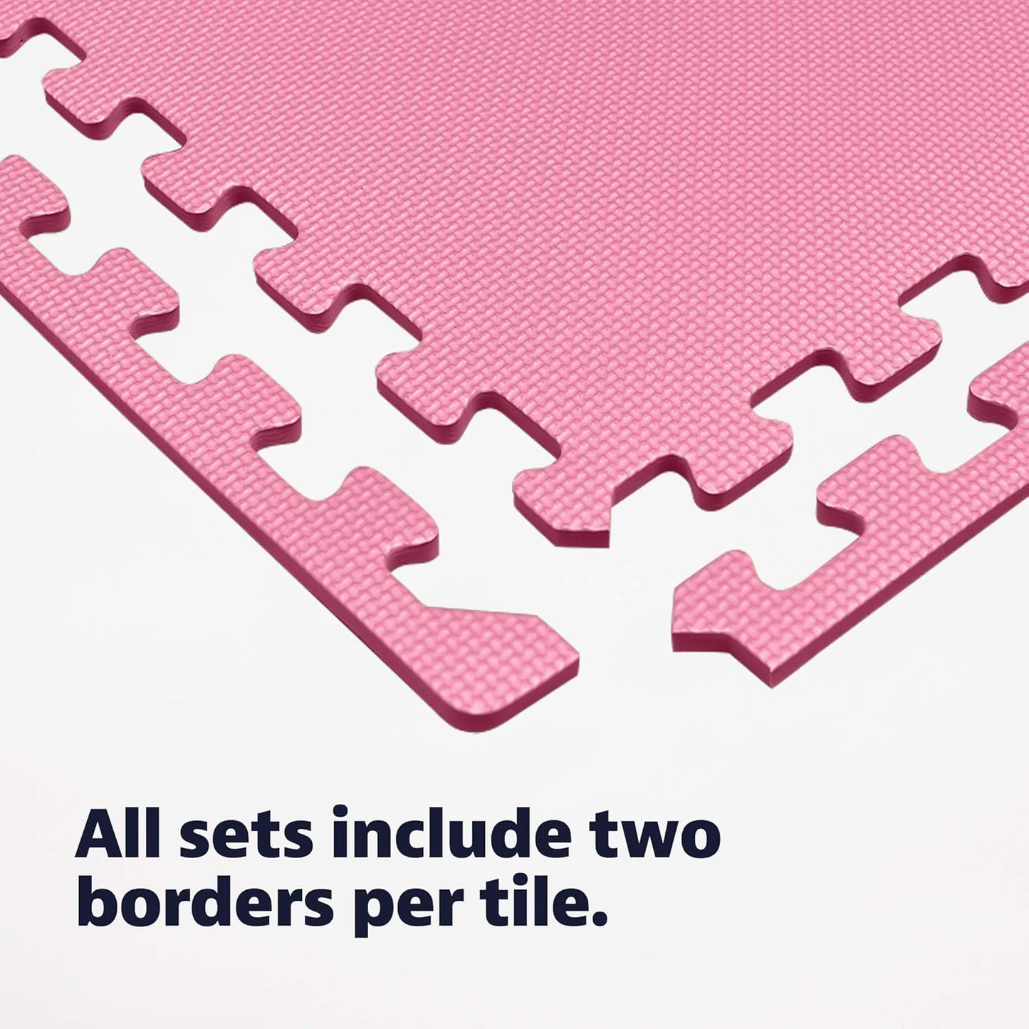 EVA Foam Floor Tiles - 1/2 Inch Thick Interlocking Mats for Indoor Gym & Home Use | 24" x 24" Pink, 16 Sq Ft (4 Tiles)