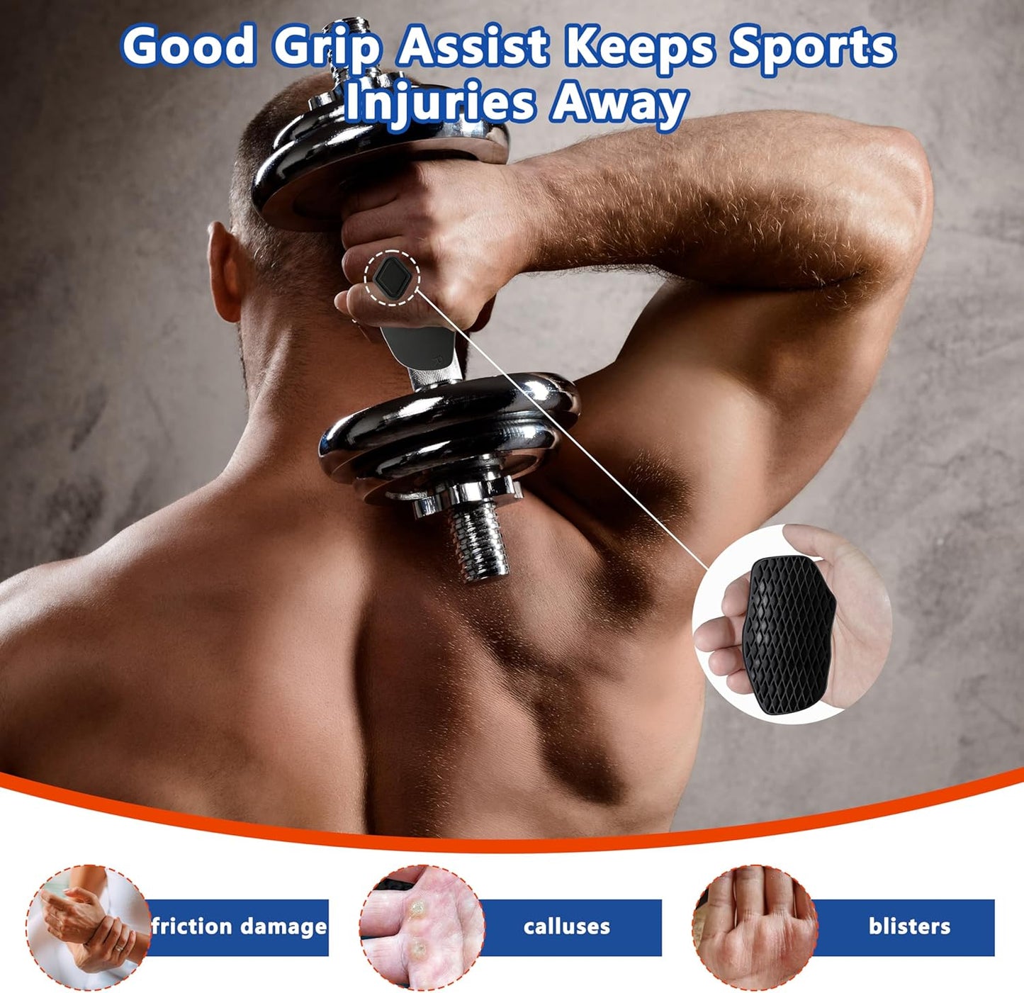 Silicone Workout Grips Kit - Weight Lifting Gloves Alternative | Includes Gym Towel & Storage Case, Palm Protection Pads for Dumbbells & Barbells