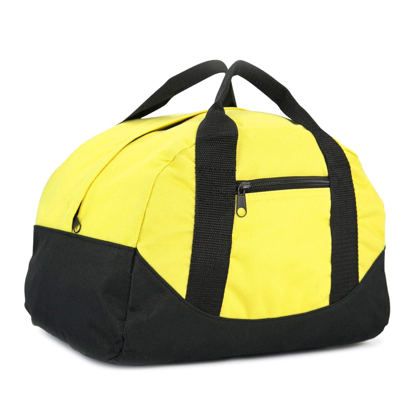 12" Mini Two Tone Duffle Bag in Gold Yellow