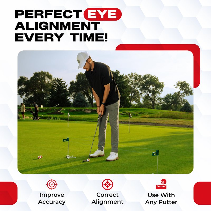 Putting Dragon® America's Premium Golf Training Aid-Perfect Golf Putting Aid for Alignment & Accuracy-Putter Training Aid with Built-in Levels-Durable Elastic Strings and Steel Base with Screws