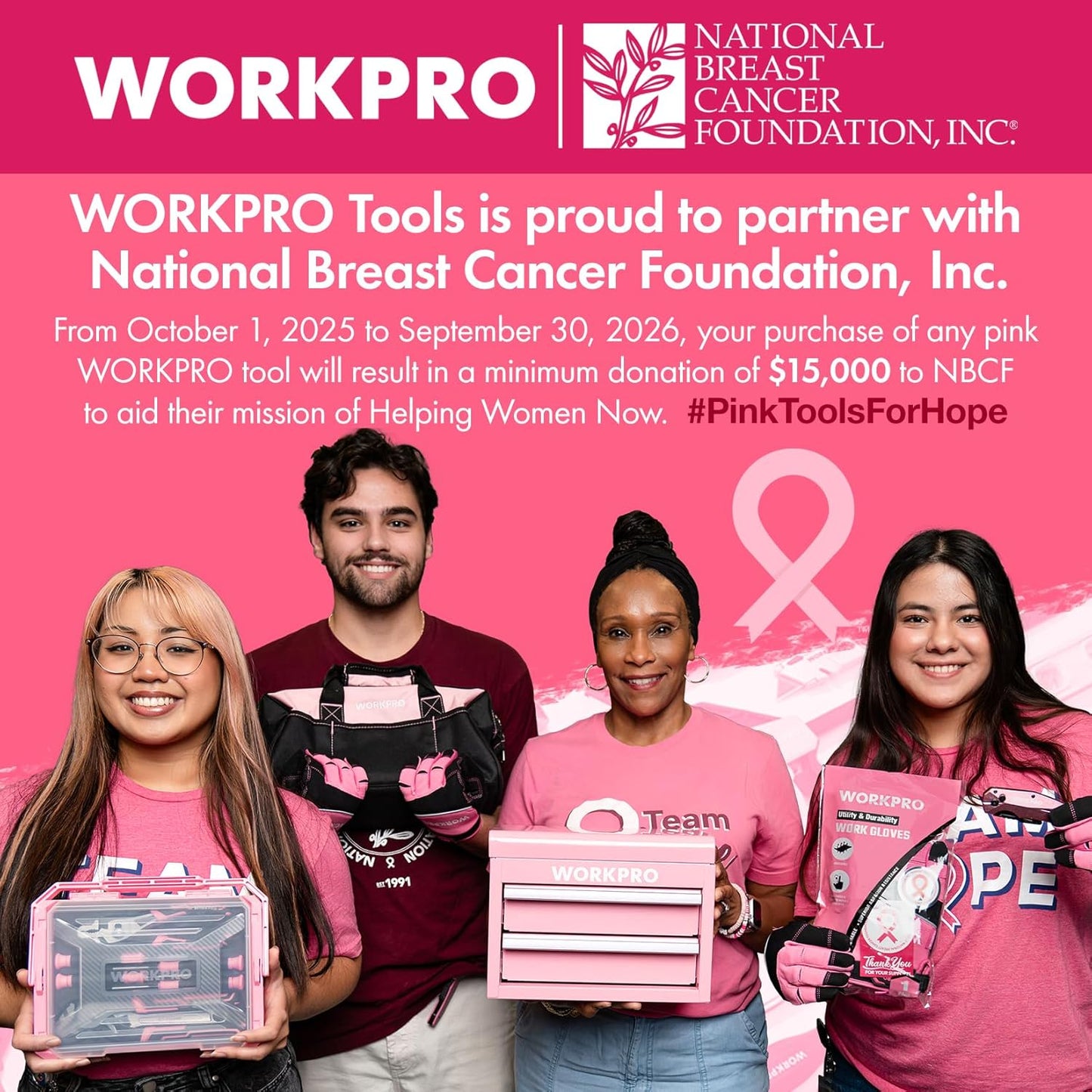 WORKPRO Pink Cordless 20V Lithium-Ion Drill Driver Set | Includes Battery, Charger & Storage Bag