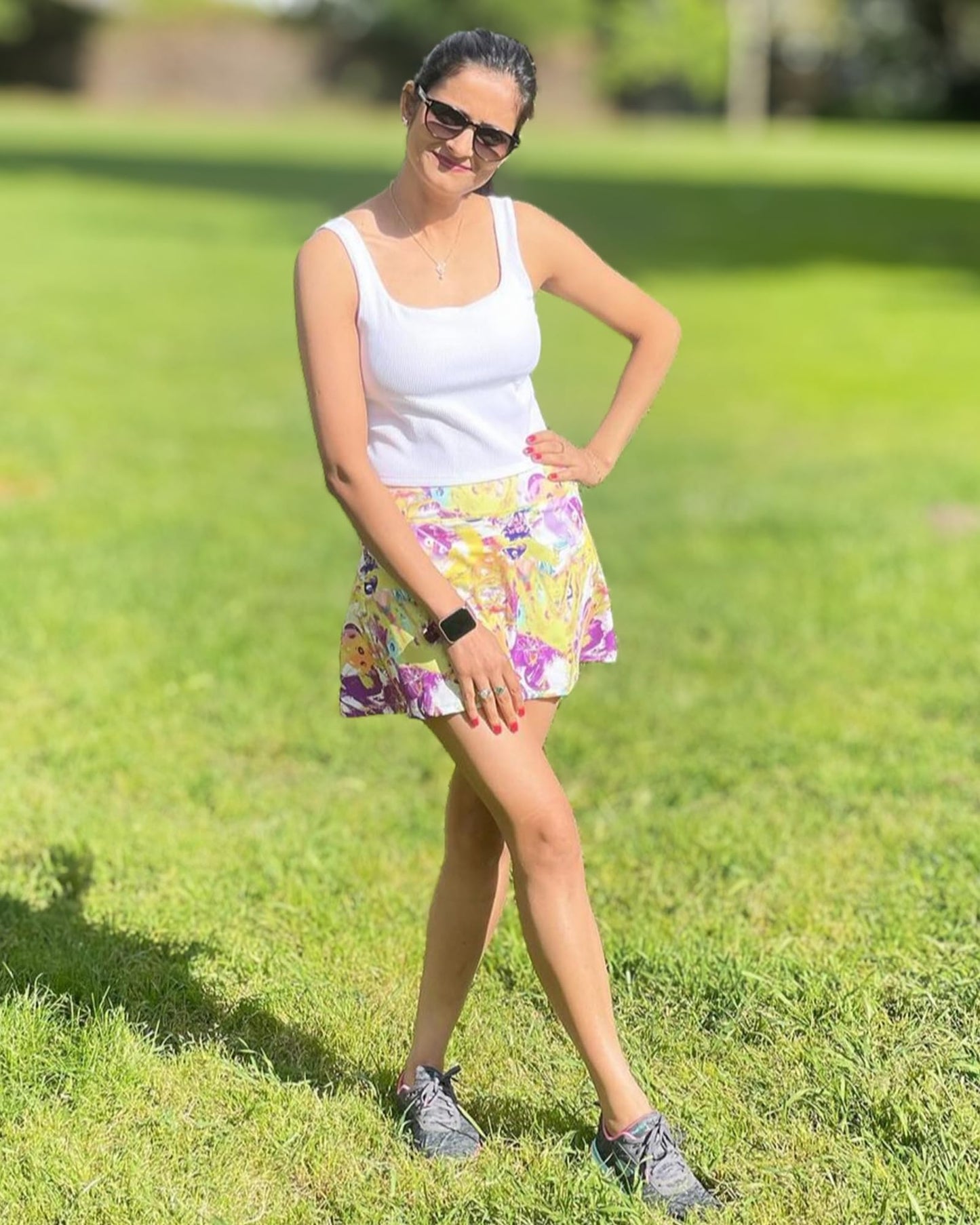 Stelle Women Tennis Golf Skirts High Waisted with Pockets Inner Shorts for Athletic Skorts Sports Running Pickleball (PP,L)