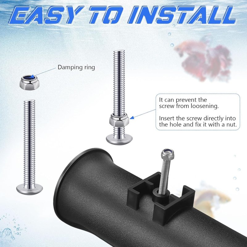 Fishing Rod Holder Bracket - 6 Pcs Portable Wall-Mounted Tool Holder for Boat & Kayak | Black