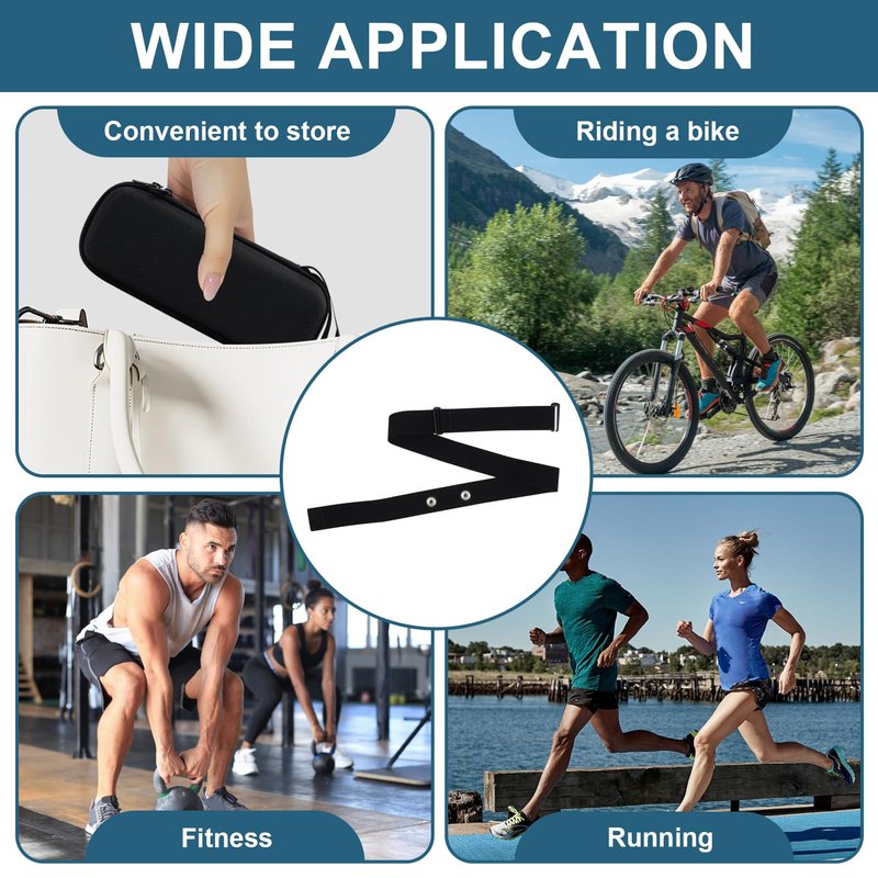 Heart Rate Monitor Chest Strap Compatible with Polar H10 H9 H7 Wahoo Garmin, Adjustable Waterproof Replacement Band with Crystal Velvet Storage Case, Pill Box & Carry Pouch for Fitness Enthusiasts