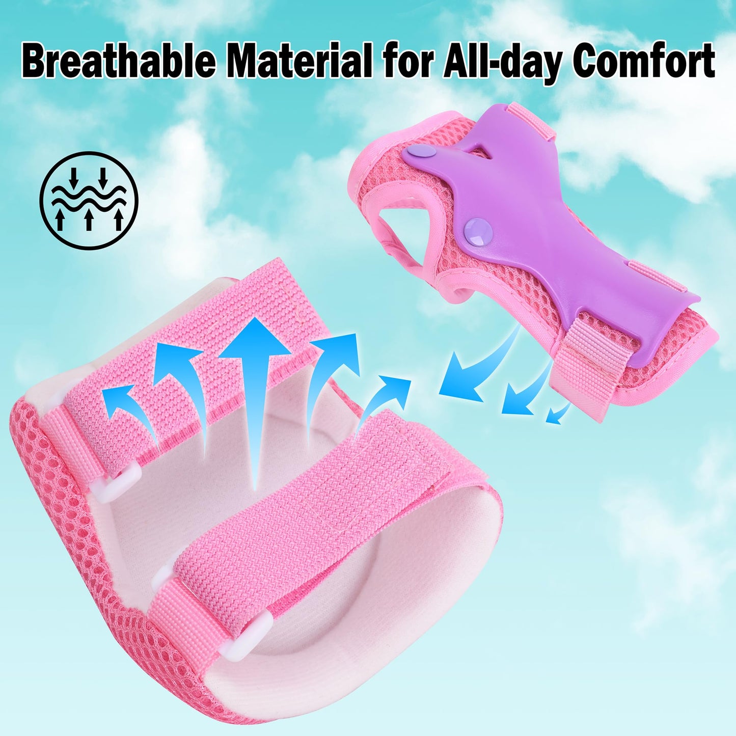 Kids Protective Gear, Knee Pads Elbow Pads with Wrist Guards for Roller Skating Cycling Skateboard Bike Scooter Rollerblade Safety Gear for Kids 2-7 Years Old