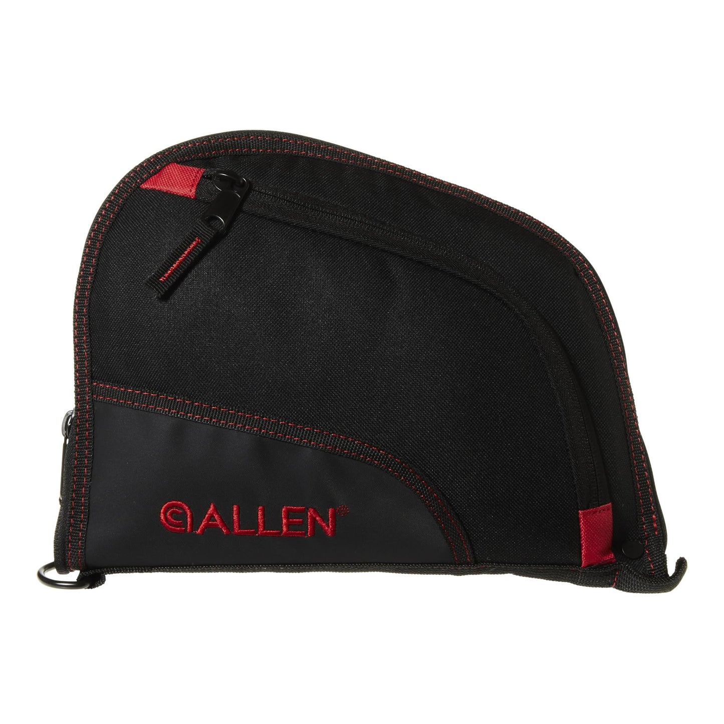 Allen Company 9" Handgun Case - Made with Soft Knit Lining and Barrel Pocket - Gun Storage Accessory with Lockable Zipper - Heavy-Duty Handgun Protection - Black/Red