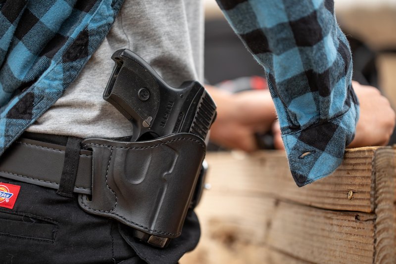 Bianchi Gun Leather Bianchi 105 Minimalist with Slot Hip Holster - Size:14 Colt Govt .45 (Black, Left Hand)