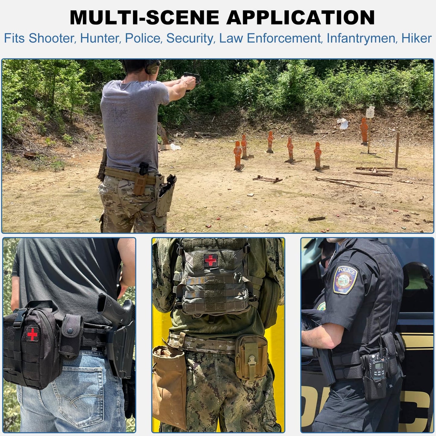 WarBull Tactical Battle Molle Belt, 2'' Quick Release Gun Belt w/Secure Locking & 1.57'' EDC Inner Belts, Heavy Duty Combat Outer Duty Belt for Law Enforcement, Security, Shooter -Black M