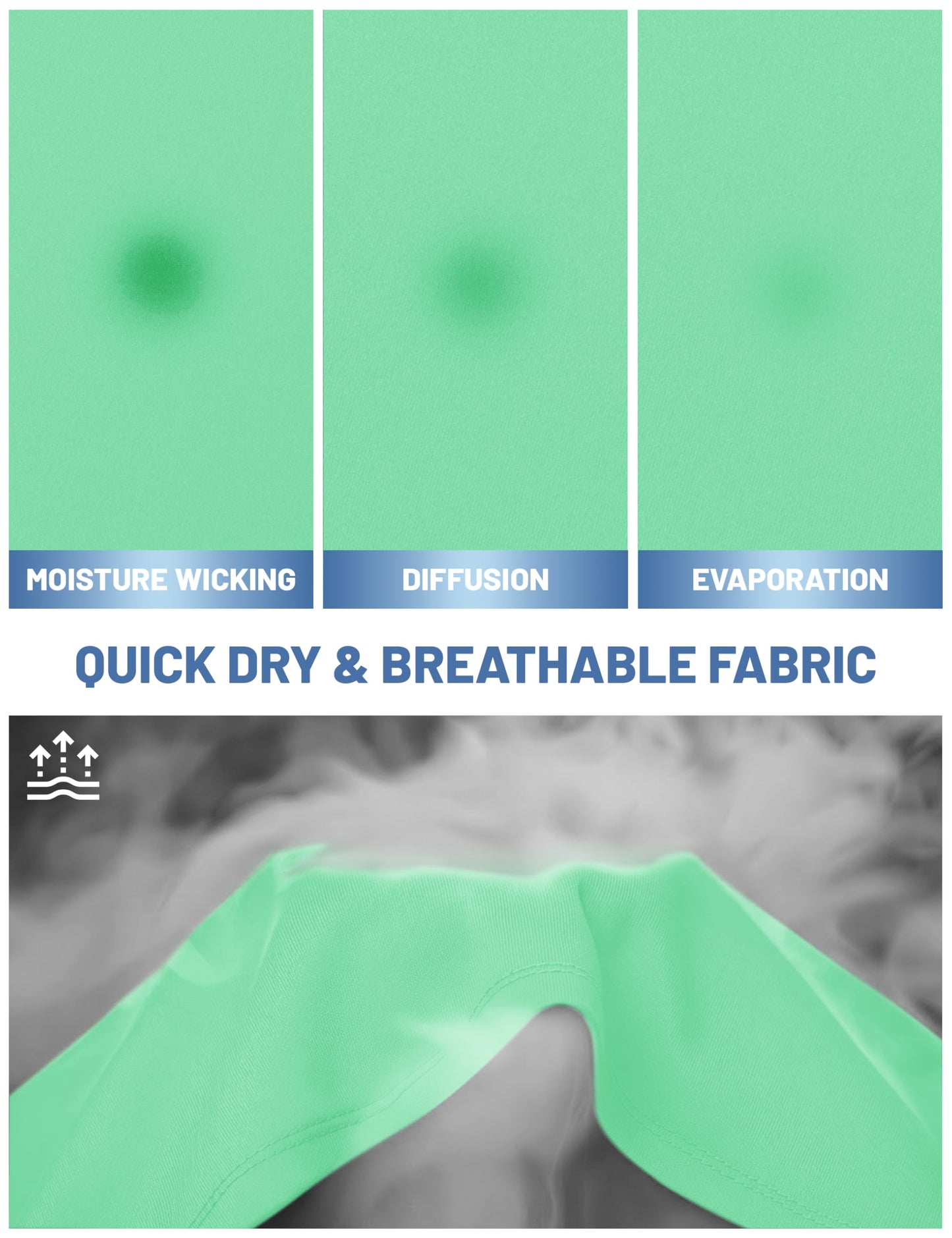 Short Sleeve Shirts for Men Dry Fit Moisture Wicking Tshirts UPF50 Active Athletic T Shirts Workout Running T-Shirt Mint Green