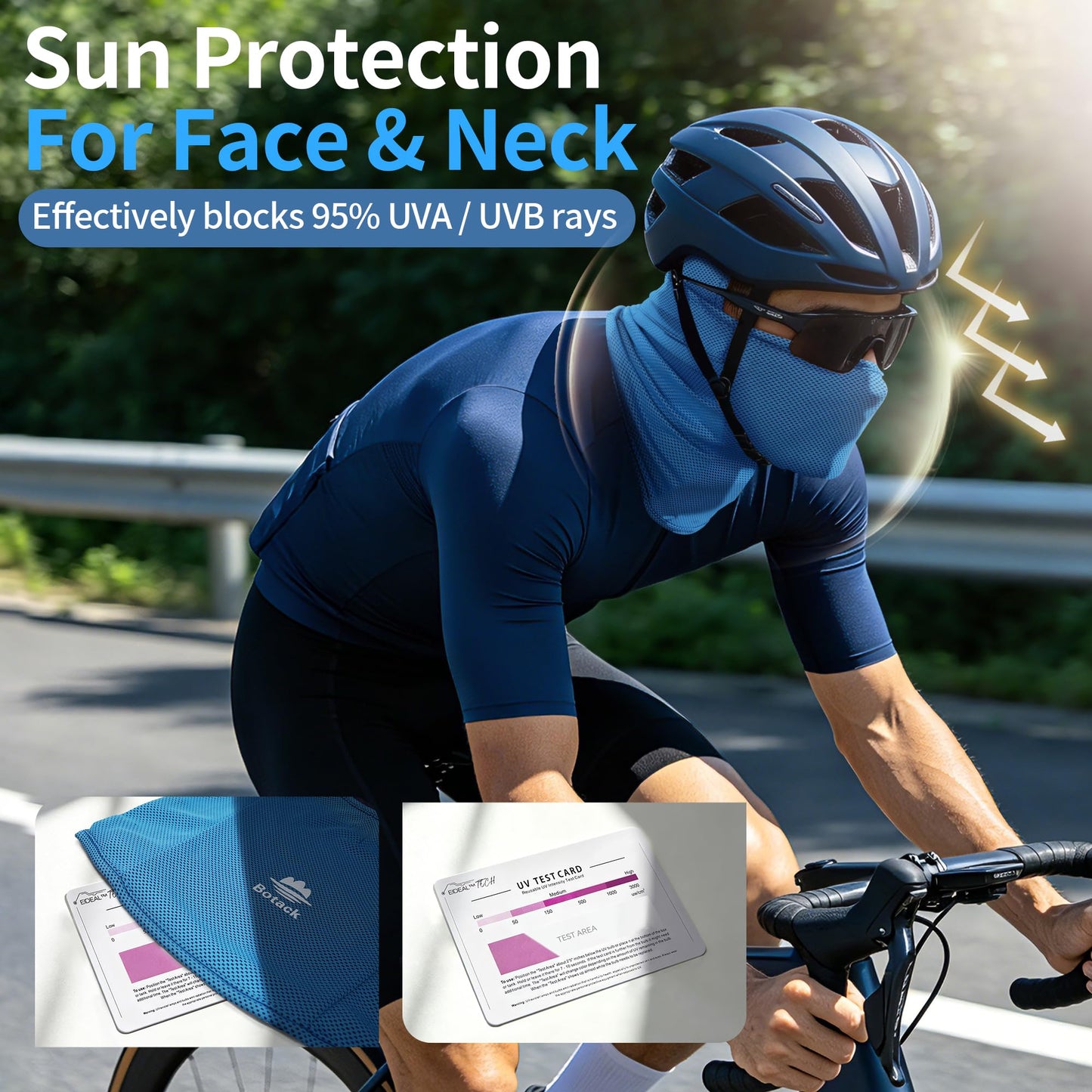 Botack Balaclava Ski Mask, Sun UV Protection Breathable Full Head Face Mask for Men Women Skiing Cycling