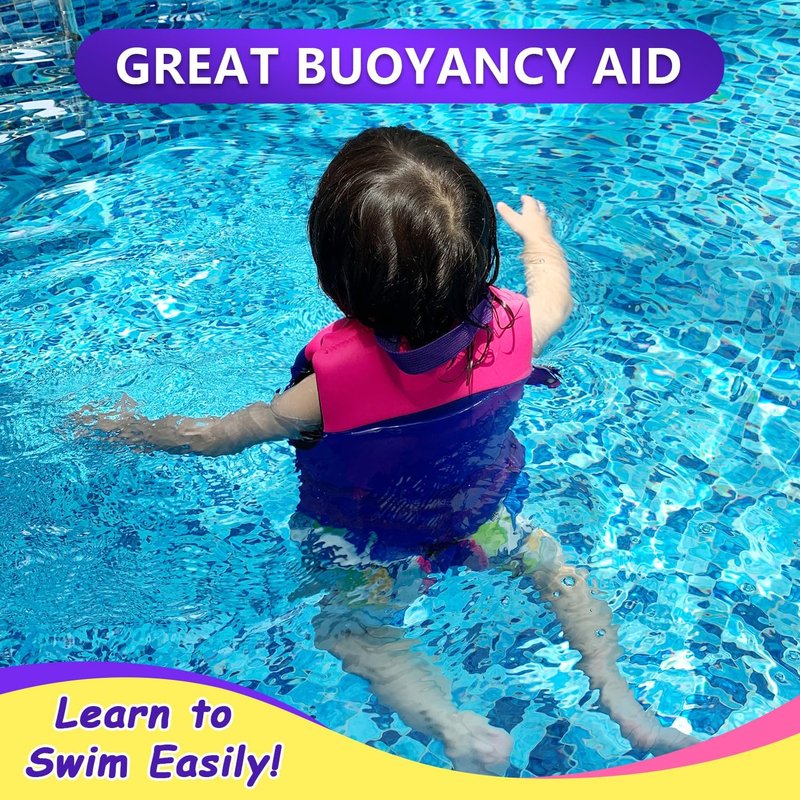 Kids Swim Vest - Adjustable Floaties for 24-66 lbs | Safe Swimming Aid for Ages 2-6