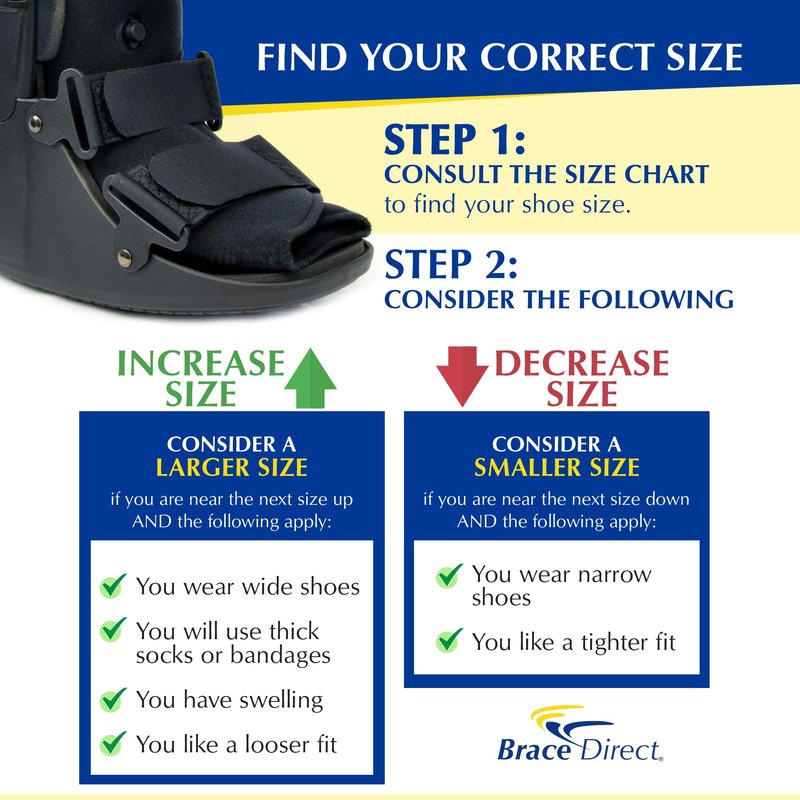 Brace Direct Air CAM Fracture Boot for Foot and Ankle Injuries Post Op Recovery and Sprains - Short Orthopedic Walking Boot (US SHOE: Men 7.5-10.5 Women 8.5-11.5)