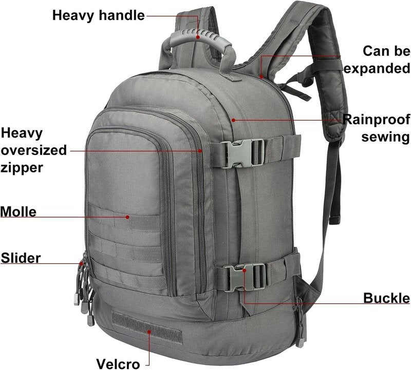 TheKidsRefined Large Tactical Expandable Backpack 39L-64L Military Bug Out Bag With Waist Strap